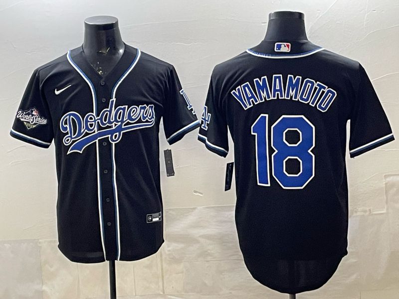 Men 2026 Nike Los Angeles Dodgers #18 Yamamoto Black Game MLB Jersey 041->los angeles dodgers->MLB Jersey